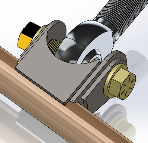 1.25" Rod End Horizontal Single Link Mount - Plasma Table Friendly