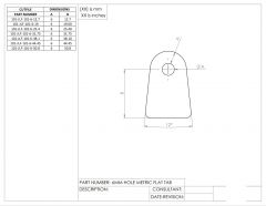 Metric Bolt Hole Tube FLAT Tab Pack